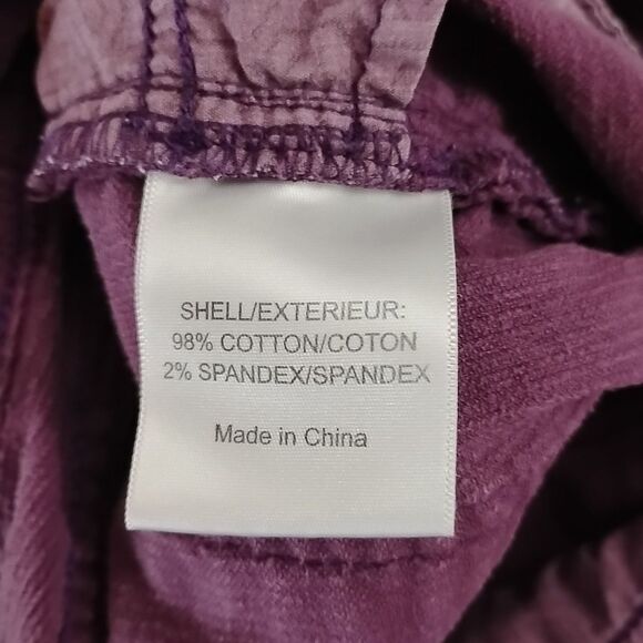 Tory Burch Super Skinny Jean Purple Corduroy Womens Size 32 Mid Rise - Picture 7 of 8